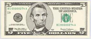 1999 $5 Minneapolis Federal Reserve Note Fr 1987-B LOW SERIAL 00000 - Picture 1 of 2