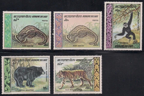 Laos   1969   Sc # 192-93, C59-61   Animals   MNH   OG   (1-351-5) Cover