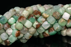 Cubo facetado de crisoprasa verde de 4-5 mm grado AAA cuentas sueltas naturales genuinas - Imagen 1 de 4
