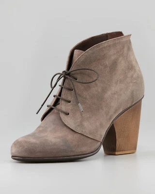 Coclico $400 Genet Gray Suede Lace Up Ankle Boots Size 7.5 Anthropologie - Image 1 of 4
