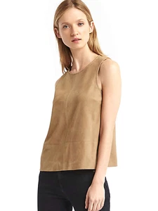 NWT Gap Women's Camel Suede Tank Top Size XS - Picture 1 of 5