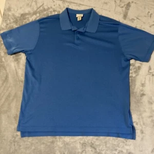L.L. Bean Pima Cotton Polo Shirt - Large - Blue - Picture 1 of 7