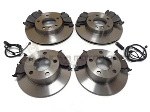 BMW E46 316 318 FRONT AND REAR BRAKE DISCS AND PADS + WARNING WIRE SENSORS NEW - Picture 1 of 1