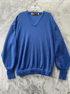 VTG Jersild USA Made Orlon Acrylic Long Sleeve V-Neck Sweater Blue Adult 3XL - Picture 1 of 22