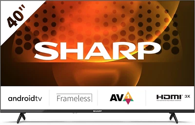 SHARP 40FH6EA 40" LED Smart TV, Frameless, FHD Android 11, DVB-T2/S2, Wi-Fi, Ner - Immagine 1 di 4