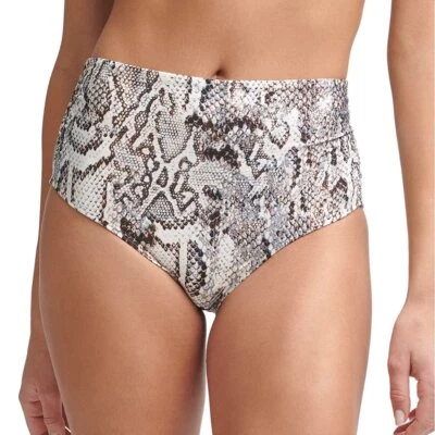 Parte inferior de bikini estampada Calvin Klein chocolate oscuro serpiente de cascabel S L XL grande nueva con etiquetas Foto 1 de 2