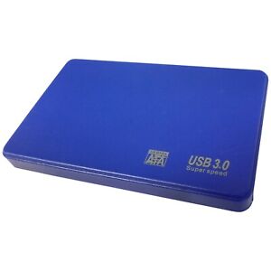 USB 3.0 External 2.5'' SATA HDD SSD Enclosure Case Caddy Blue Hard Drive 