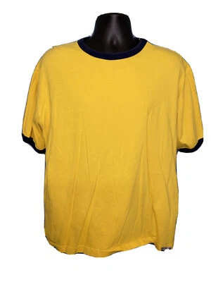 Camisa básica con timbre azul ancla vintage años 90 algodón amarillo XL EE. UU. Foto 1 de 4