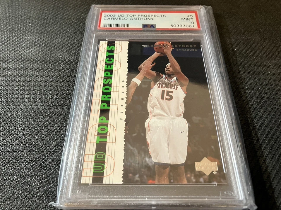 2003 UD Top Prospects #5 Carmelo Anthony PSA 9 OFFERS WELCOME WILL COMBINE SHIP - Image 1 of 3