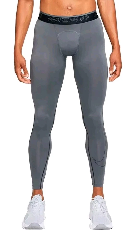 Nike Pro Mens Training Tights Pant Dri-Fit Iron Gray DD1919-068 Small