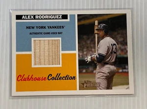2005 Topps Heritage Clubhouse Collection Relics #AR Alex Rodriguez Bat D - Bild 1 von 2