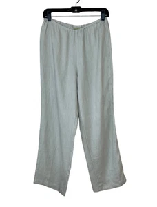 NEW Tara Vao Linen Pants Size S Lagenlook High Rise Wide Leg Beige Tan Crop - Picture 1 of 10