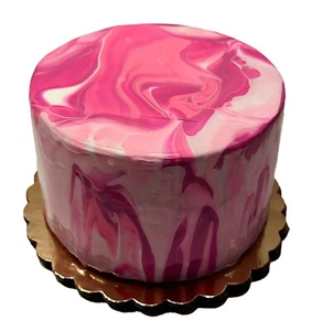 DEZICAKES Pastel Falso Comida Artificial Rosa Mármol Esmalte Pastel - Imagen 1 de 8