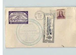 GEORGIA BICENTENNIAL, Gen. Oglethorpe, 1933 # 726-18, SAVANNAH Stempel - Bild 1 von 1