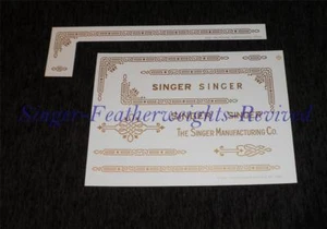 SINGER FEATHERWEIGHT GOLD  **PRE TRIMMED** DECALS FOR  221 - SILK SCREEN PRINTED - Picture 1 of 2