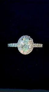 Neil Lane Diamond Halo Engagement Ring 14k White Gold Kays Jewelers sz 5. in Box - Picture 1 of 7