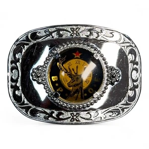 BPOE Chrome Belt Buckle Benevolent Protective Order of the Elks Emblem Vintage - Picture 1 of 8