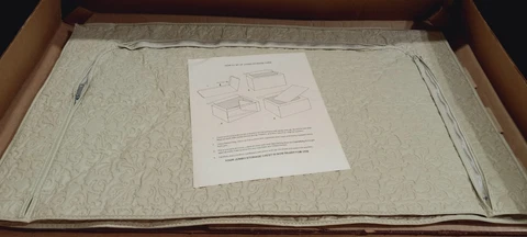 Vintage 70's Sears Roebuck & Co. Large Zippered Storage Chest Retro Vinyl In Box Cover