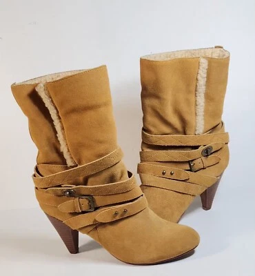 Botas de gamuza NINE WEST para mujer 10 hebillas forradas media pantorrilla tacón  Foto 1 de 4