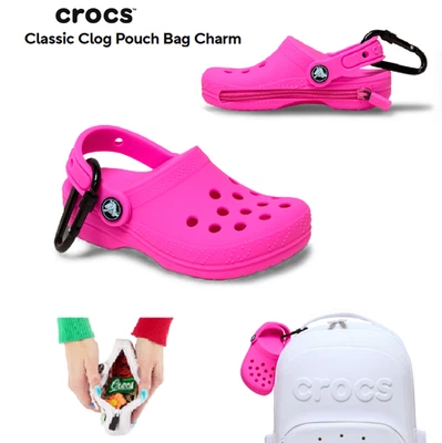 Crocs Classic Clog POUCH Bag Charm PINK CRUSH ZIP w/Carabiner *Paid US-duty - Image 1 of 4