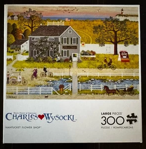 Buffalo Games Puzzle 300 pezzi grande Charles Wysocki NANTUCKET NEGOZIO DI FIORI - Foto 1 di 2