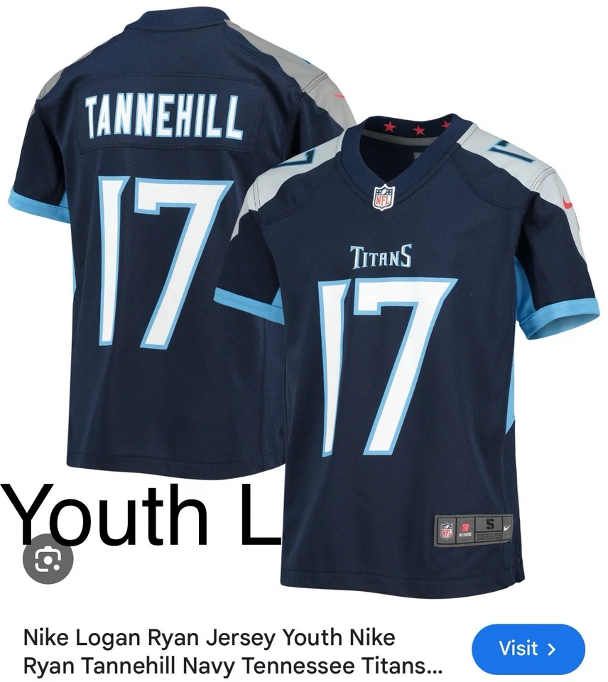 TENNESSEE TITANS Ryan Tannehill Jersey #17 NIKE On Field NWT Youth Large 14/16  - Image 1 of 1