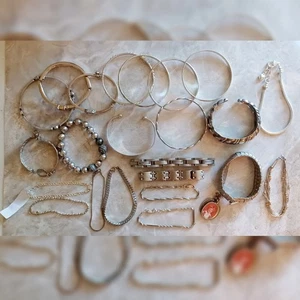 Riesiges Konvolut 23 Vintage Silber Silber & Sterling Silber Armbänder - Bild 1 von 11