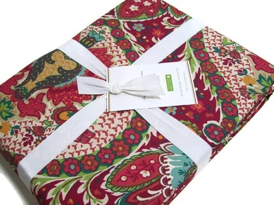 Pottery Barn Red Darcy Paisley Cotton Full Queen Duvet Cover New - Image 1 of 4