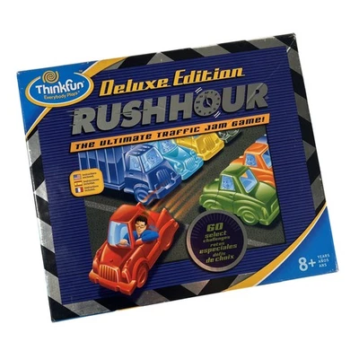 ThinkFun Rush Hour Deluxe Edition Puzzle Game 60 Challenges Ages 8+ Metal Cars - Image 1 of 4