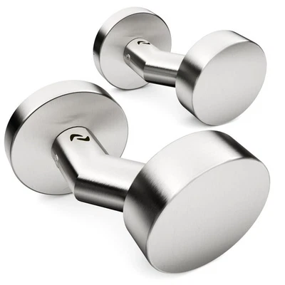 SEMPRO Türknauf Set Rund-R2, V2A Edelstahl matt, PZ Rosetten, gekröpft, drehbar