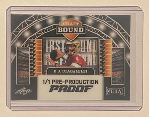 2025 D.J. UIAGALELEI 1/1 LEAF METAL DRAFT BOUND CLEAR PRE PRODUCTION PROOF RC - Picture 1 of 2