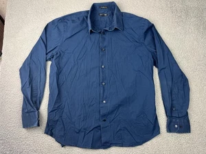 Express 1MX Shirt Mens XL Blue Modern Fit Stretch Cotton Button Down Long Sleeve - Picture 1 of 6
