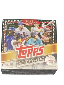 2021 Topps Holiday Mega Box MLB Baseball Cards Sealed New 10 Packs Autograph Rel - Picture 1 of 3