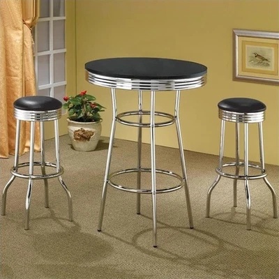 Coaster Cleveland 50's Soda Fountain 3 peças conjunto de mesa pub - Imagem 1 de 3
