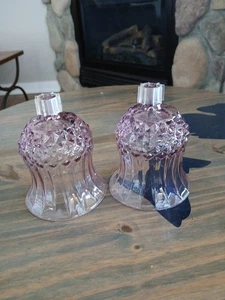 2 Homco Home Interior Cup Candleholder Pink Lilac Cathedral Diamond Votive  - Picture 1 of 6