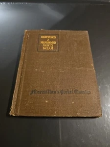 Vintage 1918 Shakespeare's A Midsummer Nights Macmillan's Pocket Classic Brown - Picture 1 of 3