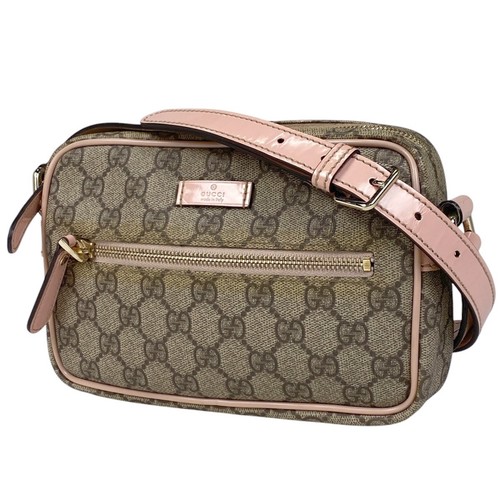 GUCCI GG Modello Borsa a Tracolla GG Supreme Borsa a Tracolla Tela Rivestita Beige Pi...