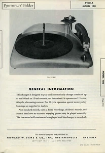 Vintage Sam's Photofact/Schematic Folder Aviola Model #100 SFF65 - Bild 1 von 1