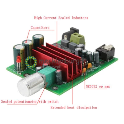 TPA3116D2 100W NE5532 OPAMP 8-25V modulo audio subwoofer scheda amplificatore digitale - Immagine 1 di 4
