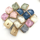 5 Pcs Metal Agate High Stitched Button Square Shank Sewing Clothing Accessories