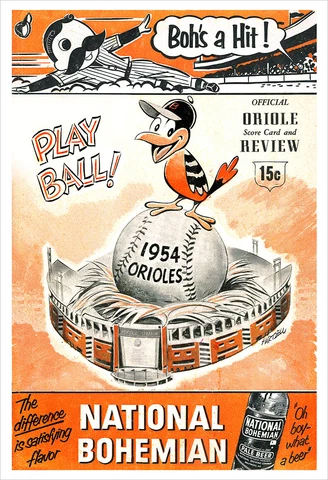 Baltimore Orioles - 1954 Program poster print Cover