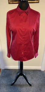 NWT Love Moschino Red/Black ‘Love’ Long Sleeve Fitted Stretch Shirt IT 46/UK 14 - Picture 1 of 7