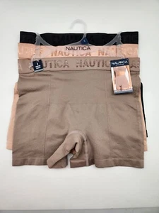 NAUTICA Women M L 3 Pack Seamless Shaping Shorts Panties Brown Black Beige Nudes - Picture 1 of 6