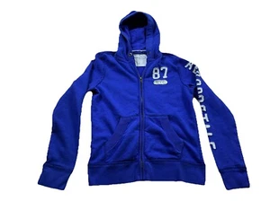 Aeropostale 1987 Womens Small Long Sleeve Hoodie Blue Full Zip Hoodie Pockets - Picture 1 of 9