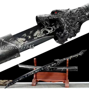 Black Wolf Broadsword High Manganese Steel Sharp Chinese Kungfu Dao Sword Katana - Picture 1 of 11