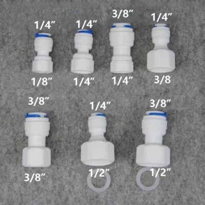 Push Fit Tube Connector Female Thread Fitting Water Filter RO Aquarium 1/4 3/8 - Image 1 of 4