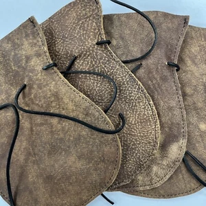 Leather or Sheepskin Pouch or Drawstring Coin Purse, belt loop. Viking, Medieval - Picture 1 of 17