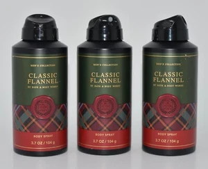 3 NEW BATH & BODY WORKS CLASSIC FLANNEL MEN'S COLLECTION BODY SPRAY MIST 3.7 OZ - Picture 1 of 6