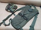 Green Olive Bladder Bag Hydration Pack AND Camo Canteen Cover