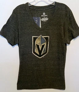 Vegas Golden Knights VGK Hockey NHL Fanatics Black V-Neck T-Shirt Womens 2XL NEW - Picture 1 of 10